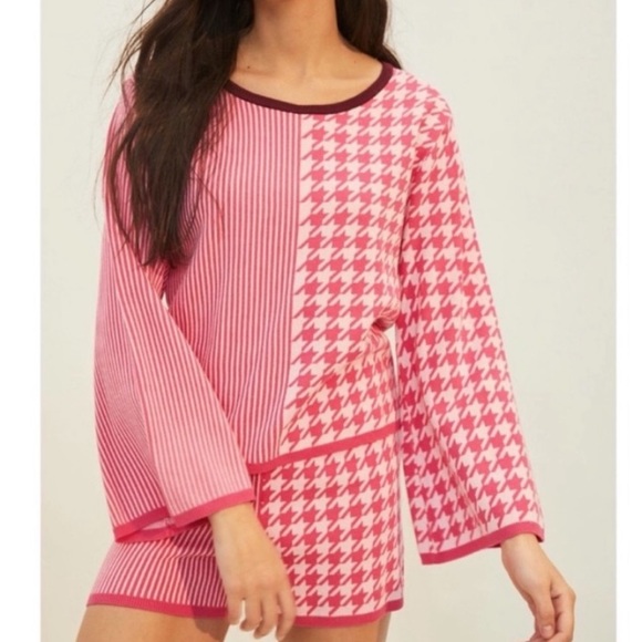 Anthropologie Pink Patterned Sweater - Picture 2 of 5